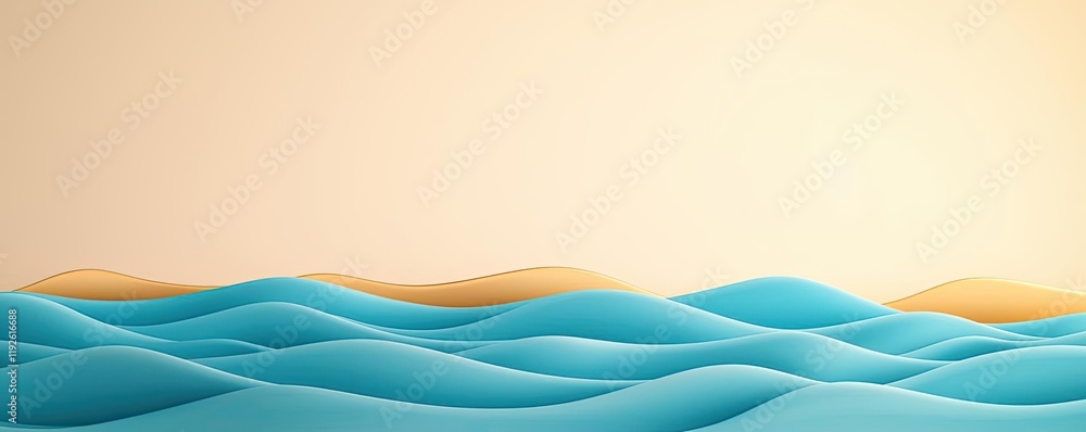 Poster blurred abstract background idea. abstract waves in vibrant blue and orange, creating a serene and c