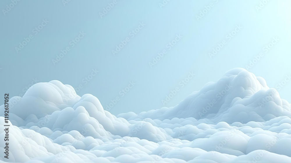Poster cloudy abstract background concept. soft white clouds floating in a serene blue sky. perfect for nat
