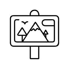 national park sign icon, national park sign line art - simple line art of national park sign, perfect for national park sign logos and icons and themed design