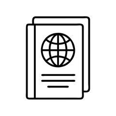 passport icon, passport line art - simple line art of passport, perfect for passport logos and icons and themed design