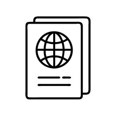 passport icon, passport line art - simple line art of passport, perfect for passport logos and icons and themed design