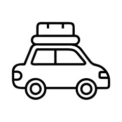 road trip car icon, road trip car line art - simple line art of road trip car, perfect for road trip car logos and icons and themed design