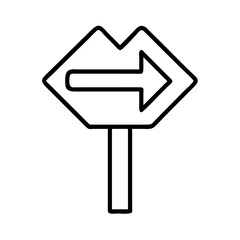 road sign icon, road sign line art - simple line art of road sign, perfect for road sign logos and icons and themed design