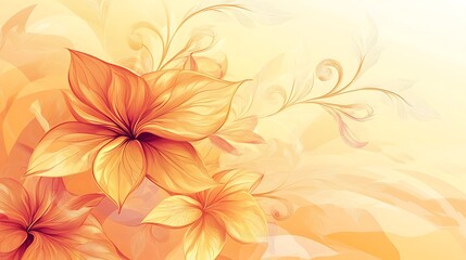 Golden Lily Flowers Soft Hues Artistic Floral Design