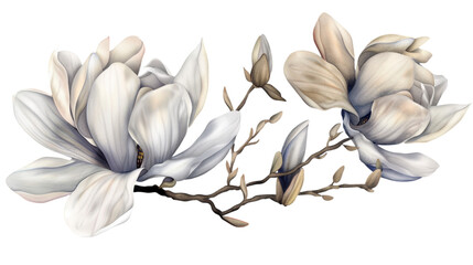 Delicate Magnolia Blooms: A Whimsical Floral Masterpiece