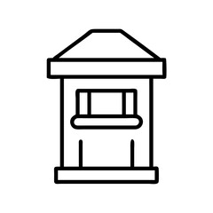 ticket kiosk icon, ticket kiosk line art - simple line art of ticket kiosk, perfect for ticket kiosk logos and icons and themed design