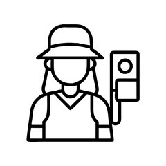 tourist guide icon icon, tourist guide icon line art - simple line art of tourist guide icon, perfect for tourist guide icon logos and icons and themed design