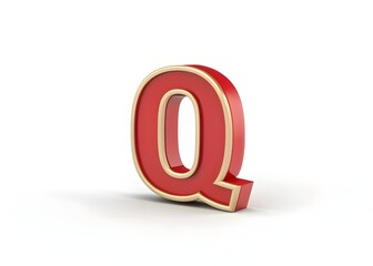 Fototapeta premium 3d render of a 'Q' symbol with white background.
