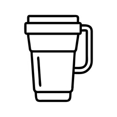 travel mug icon, travel mug line art - simple line art of travel mug, perfect for travel mug logos and icons and themed design