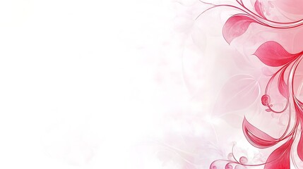 Delicate Pink and Red Floral Design Abstract Art