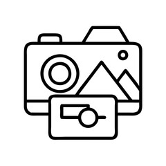 travel photography icon, travel photography line art - simple line art of travel photography, perfect for travel photography logos and icons and themed design