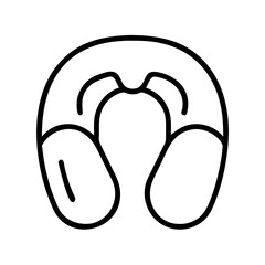 travel pillow icon, travel pillow line art - simple line art of travel pillow, perfect for travel pillow logos and icons and themed design