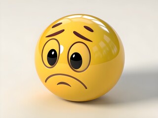 Fototapeta premium 3d sad smiley face with white background.