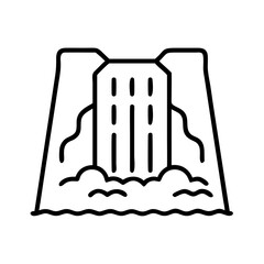 waterfall icon icon, waterfall icon line art - simple line art of waterfall icon, perfect for waterfall icon logos and icons and themed design
