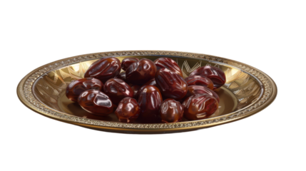 Luxurious Dates in Ornate Gold Platter - A Sweet Treat