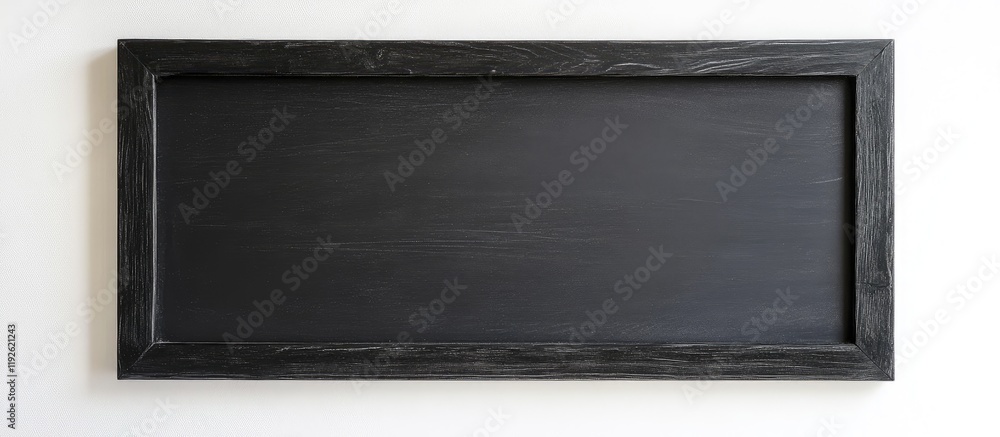 Aufkleber black chalkboard frame on white backdrop ideal for presentation or educational content with ample sp