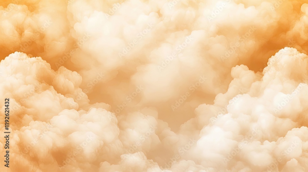 Aufkleber cloudy abstract background concept. a beautiful display of fluffy clouds illuminated by warm orange 