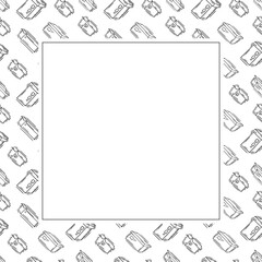 cardboard frame. doodle cardboard square frame. hand drawn cardboard frame background. cardboard background