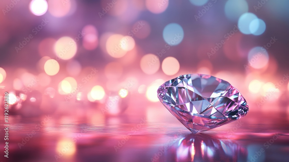 Aufkleber Shimmering diamond on a blurred bokeh background creating an elegant and luxurious atmosphere for various design projects