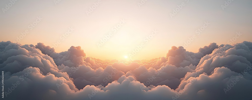 Poster cloudy abstract background concept. a breathtaking sunset over soft clouds, creating a serene and tr