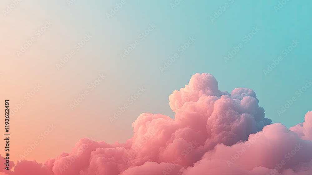 Poster cloudy abstract background concept. soft pastel clouds against a tranquil blue sky create a serene a