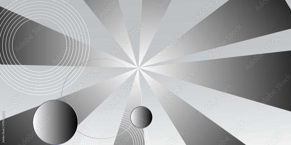 Poster white and grey abstract background with geometric circle shapes. abstract geometric background vecto