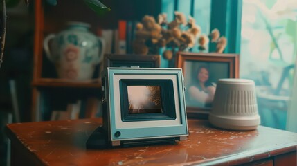 Polaroid-inspired photo frame for instant print photos.