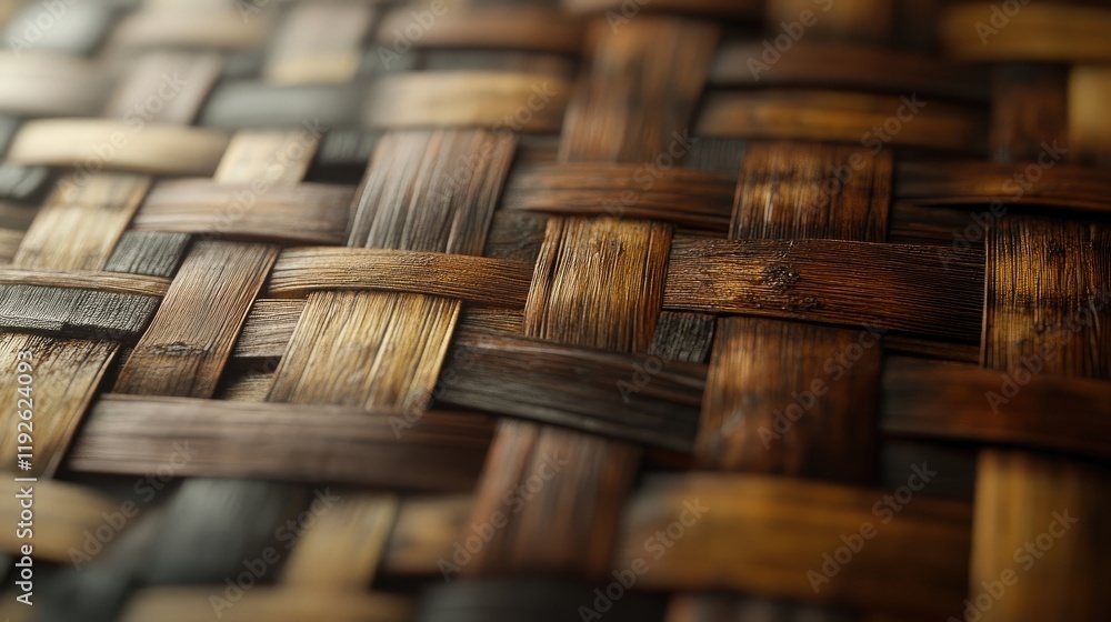 Aufkleber Natural bamboo weaving texture creating a warm and rustic background ideal for design and home decor projects.