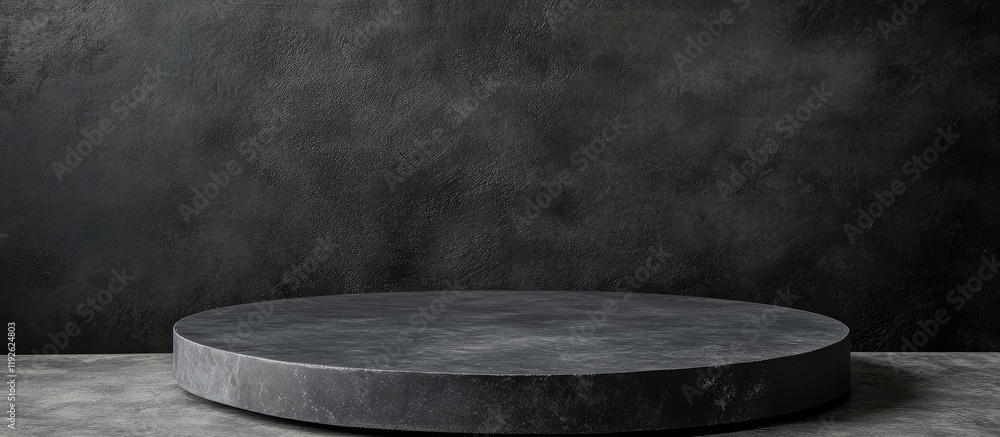 Poster Black Concrete Background Ideal for Product Display with Ample Copyspace for Text and Creative Presentations