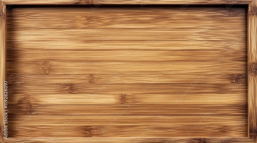 Poster Bamboo wood texture background with a natural frame showcasing the fine grain and pattern of bamboo material ideal for design projects.