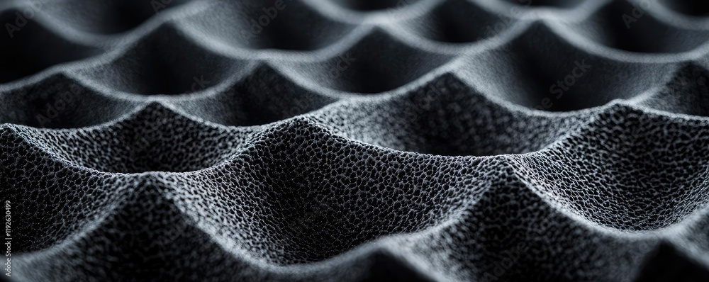 Poster studio absorber concept. abstract wave pattern texture in black, showcasing depth and dimensionality