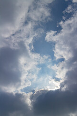 Fototapeta premium Sunny view of the beautiful sky at Taipei