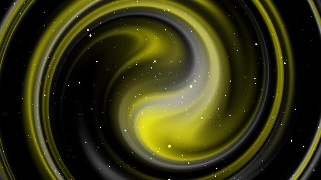 aesthetic grey, black, yellow, neon gold circle background space, luxury white particle light streaks, abstract gradient swirl twirl motion, dynamic technology, 4K loop animation 
