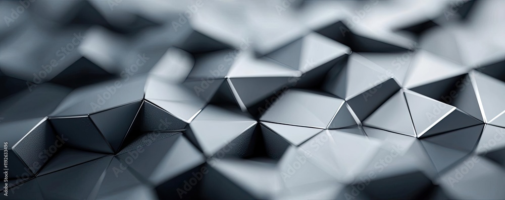 Poster studio absorber concept. detailed close-up of a modern geometric surface with sharp triangular facet