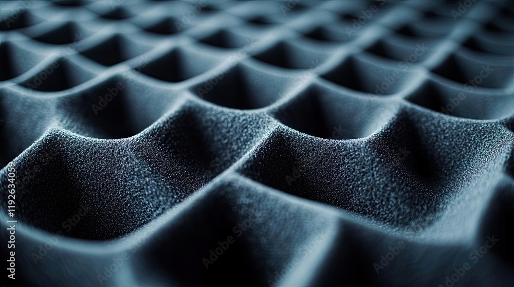 Poster studio absorber concept. close-up view of textured acoustic foam for soundproofing in studio environ