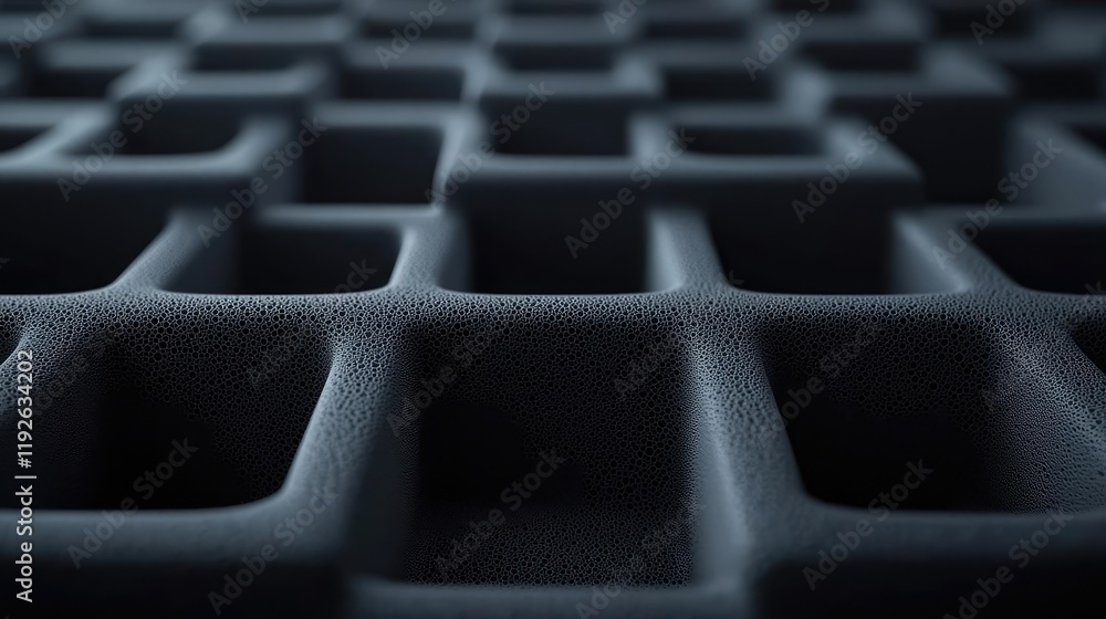 Poster studio absorber concept. close-up of a textured surface with square depressions for design and abstr