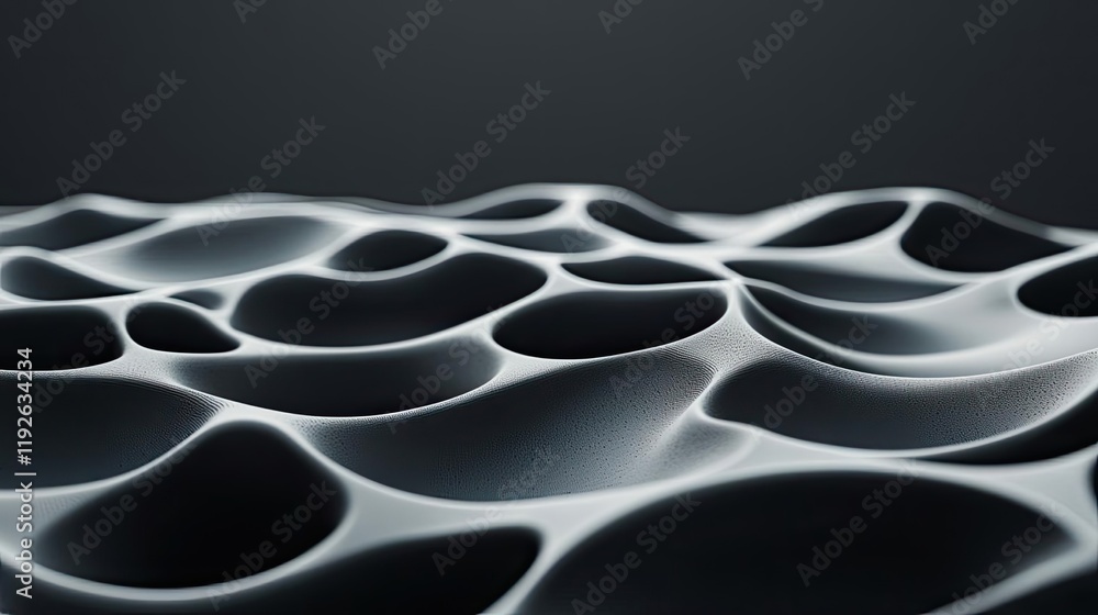 Poster studio absorber concept. abstract texture created by fluid shapes and shadows in a dark environment.