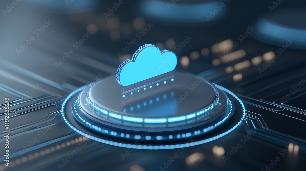 Aufkleber cloud computing concept with futuristic design and technology background for digital innovation