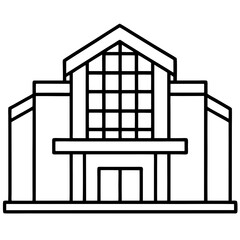 Black Silhouette of Company Headquarters