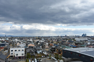 Naklejka premium 清洲城から眺める城下町の風景