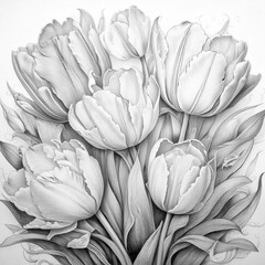 Coloring sketch of flower field, number 58