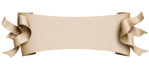 Elegant Beige Ribbon Banner Graphic Design