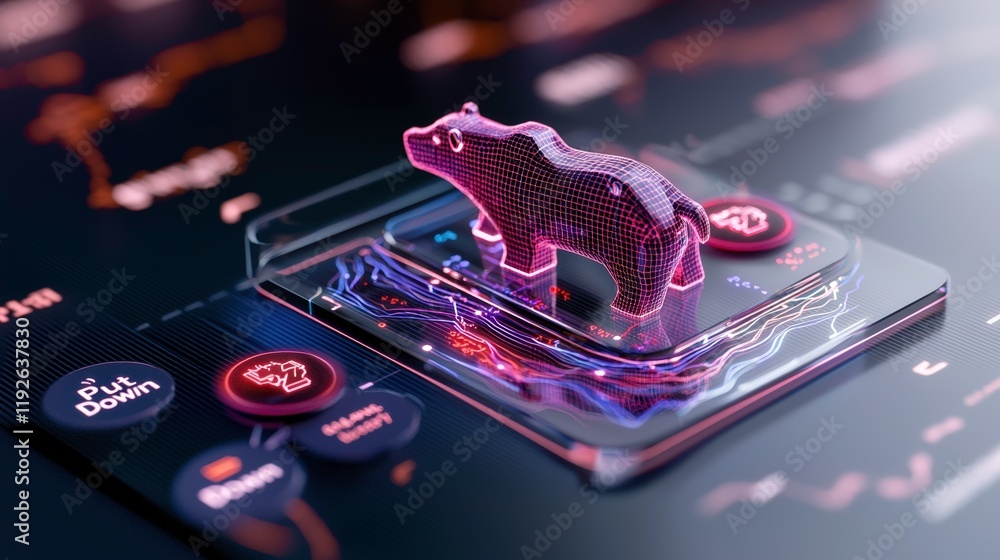 Poster analyzing stock market trends with high fidelity multidimensional graphs financial sector data visua