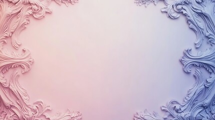 Pastel Pink and Purple Ornate Floral Frame Design