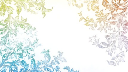 Colorful Floral Design Corner Frame Background
