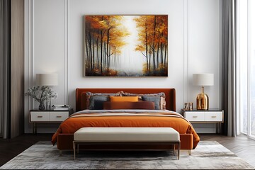 Cozy autumn bedroom decor modern apartment interior design warm colors stylish viewpoint