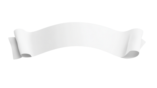Elegant White Ribbon Banner Graphic Design