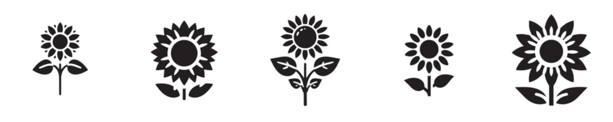 beautiful vector set of sunflower icons