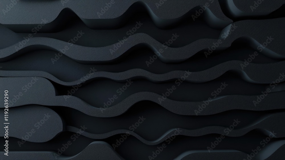 Poster studio absorber concept. abstract black waves create a modern, textured background for various desig