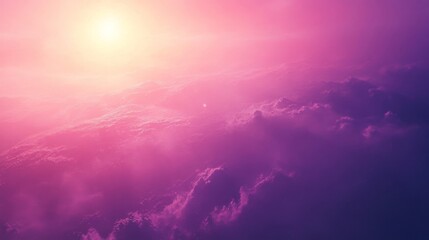 Fototapeta premium Pink and Purple Sunset Cloudscape Aerial View